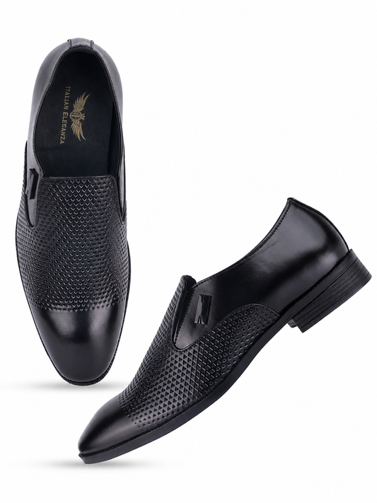 Stylish Genuine Leather Solid Loafer for Men | Black