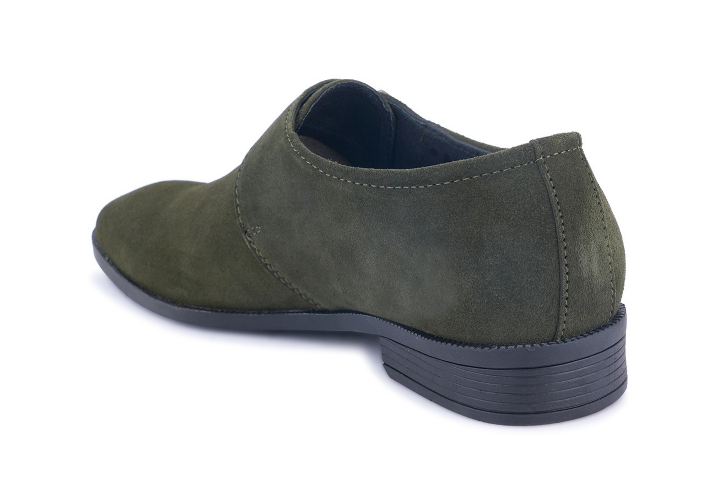 Stylish Genuine Suede Leather Solid Monkstrap for Men | Green