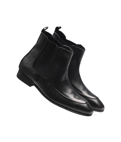 Comfortable Designer Leather Chelsea Boots Black