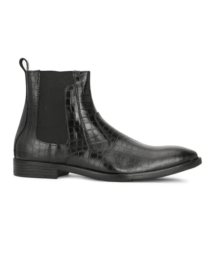 Genuine Leather Croco Boots