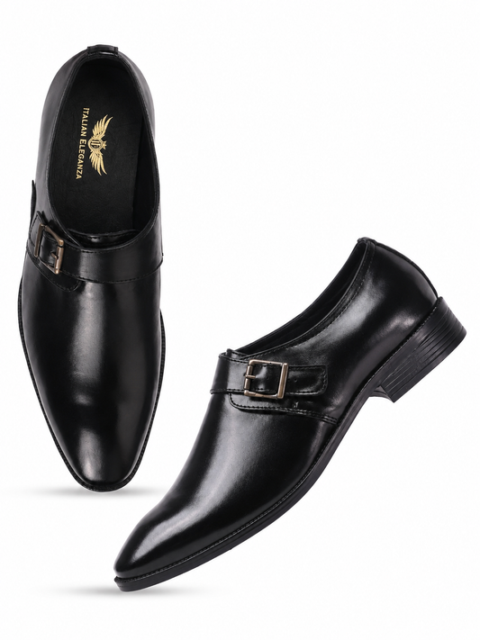 Designer Pure Leather Monkstraps – Black