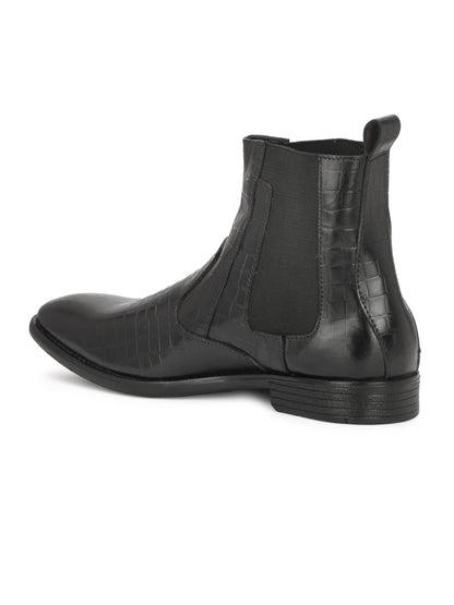 Genuine Leather Croco Boots