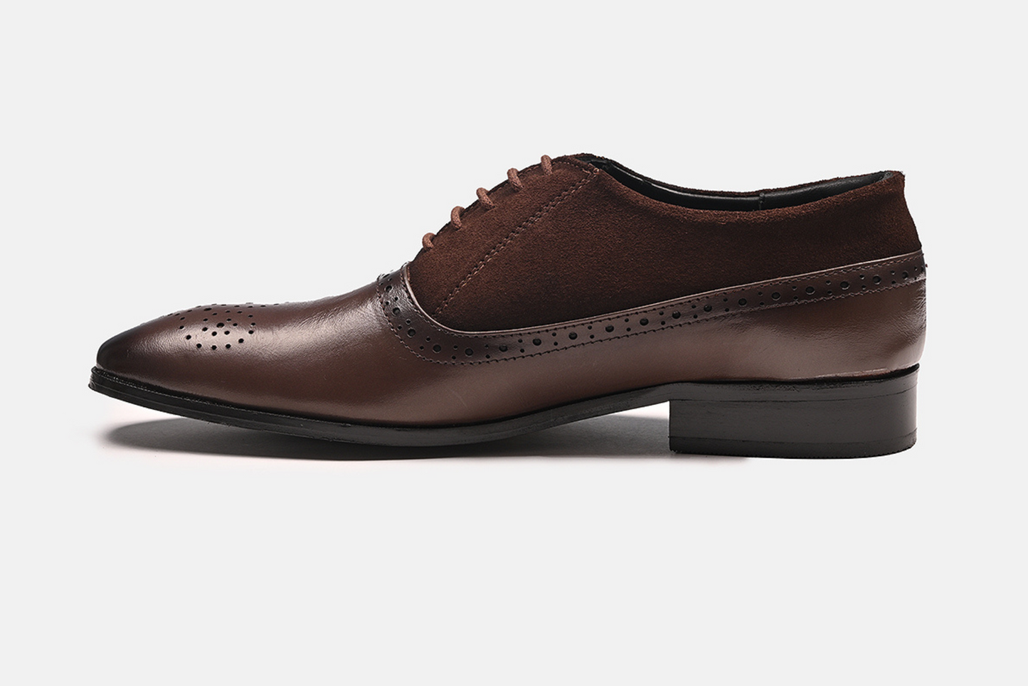 Stylish Leather Brogues Oxford Laceup Shoes | Brown