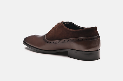 Stylish Leather Brogues Oxford Laceup Shoes | Brown
