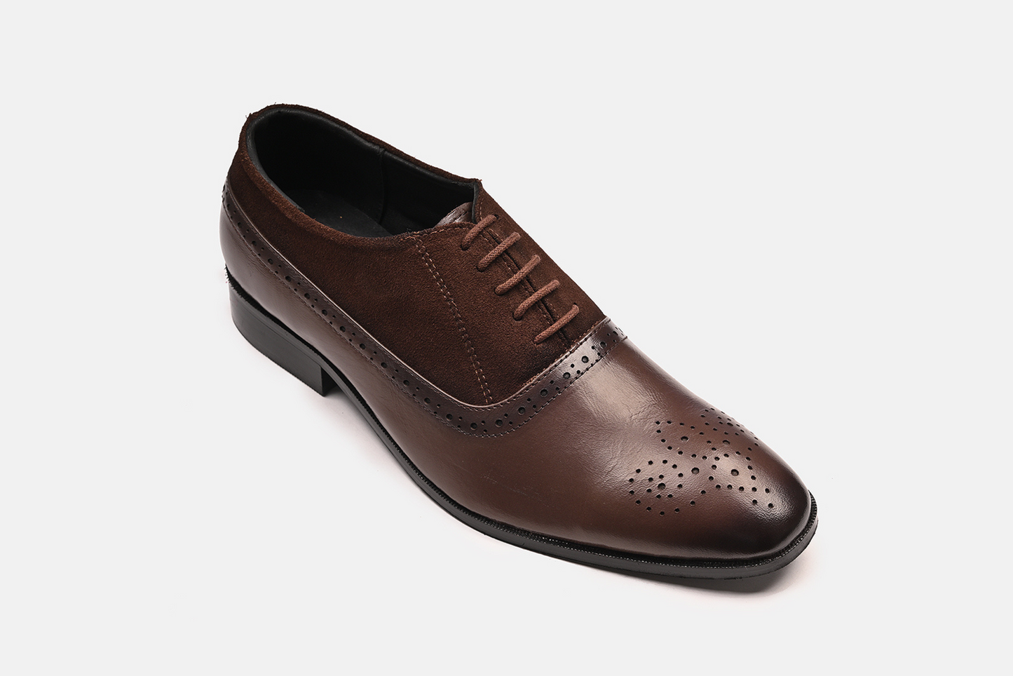 Stylish Leather Brogues Oxford Laceup Shoes | Brown