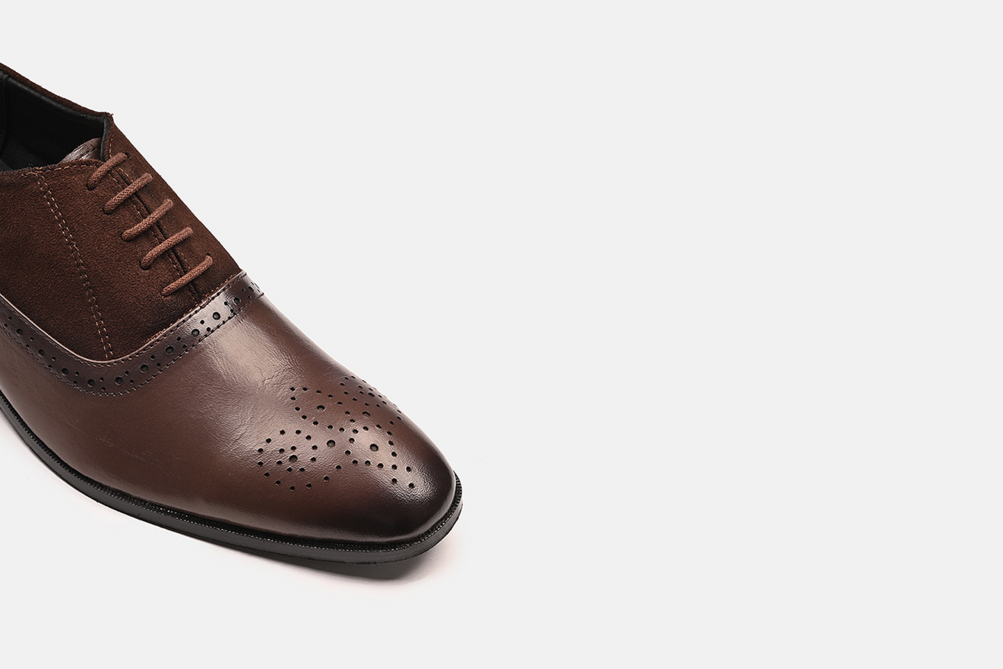 Stylish Leather Brogues Oxford Laceup Shoes | Brown