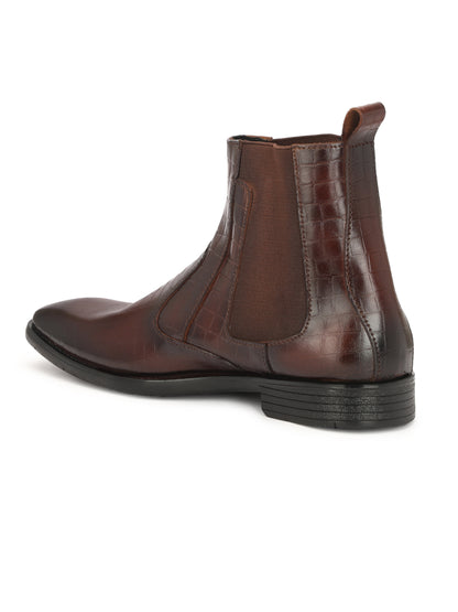 Genuine Leather Croco Boots