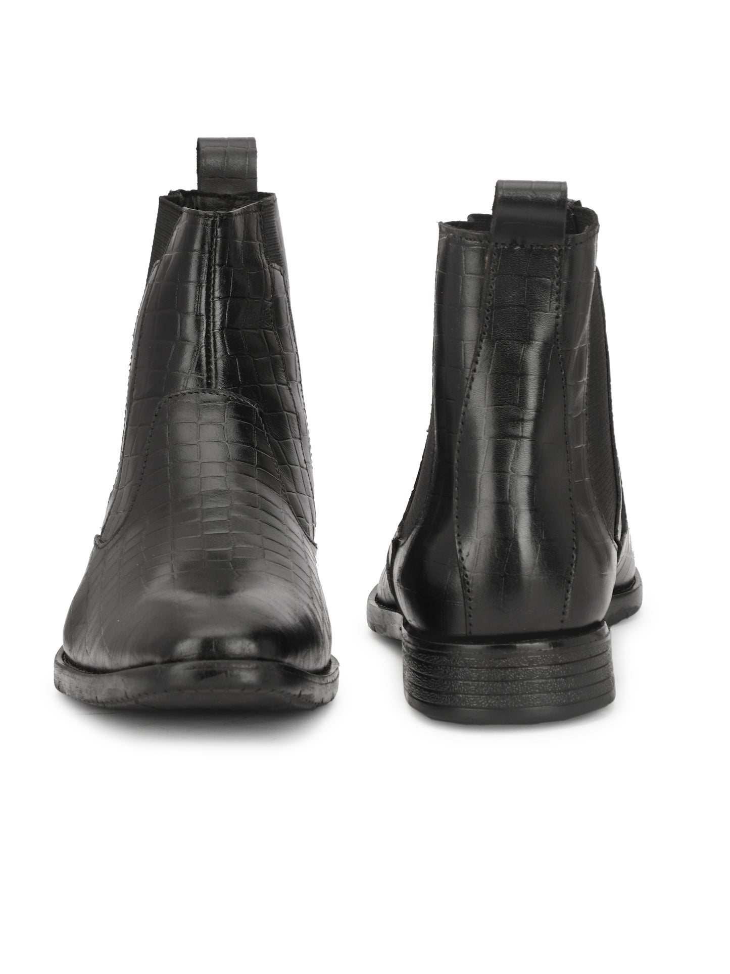 Genuine Leather Croco Boots