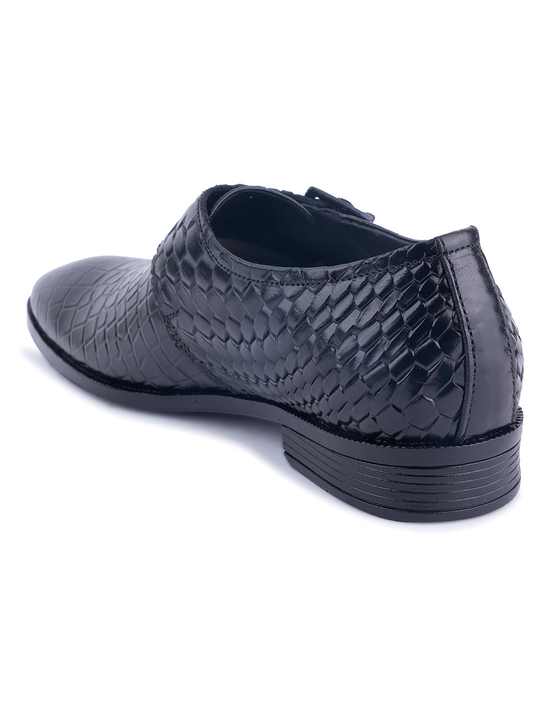Attractive Genuine Leather Textured Monkstrap for Men | Black
