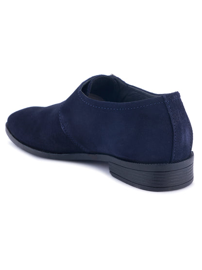 Stylish Genuine Suede Leather Solid Monkstrap for Men | Blue