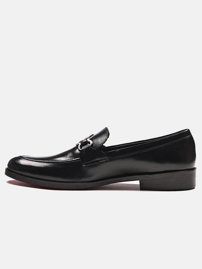 Stylish Leather Horsebit Loafers | Black