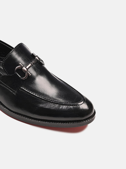 Stylish Leather Horsebit Loafers | Black