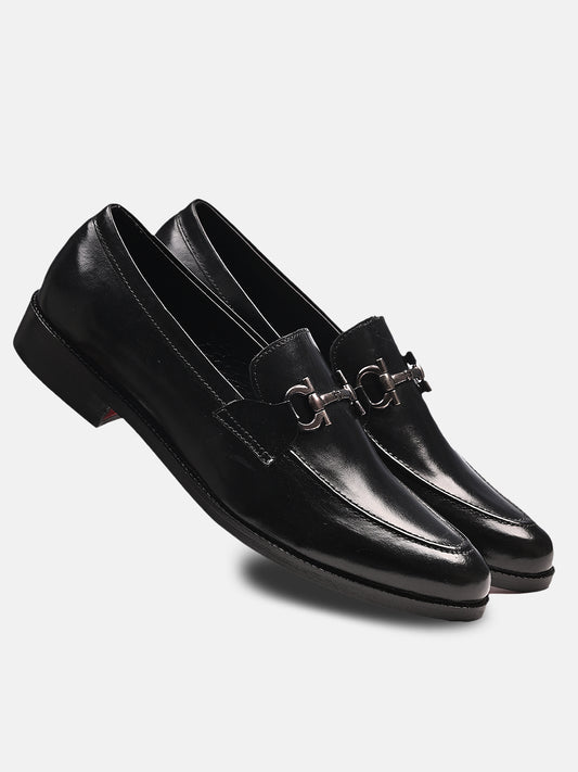 Stylish Leather Horsebit Loafers | Black