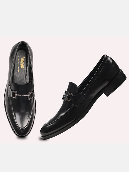 Stylish Leather Horsebit Loafers | Black