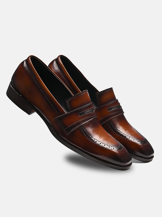 Attractive Leather Penny Loafers | Tan