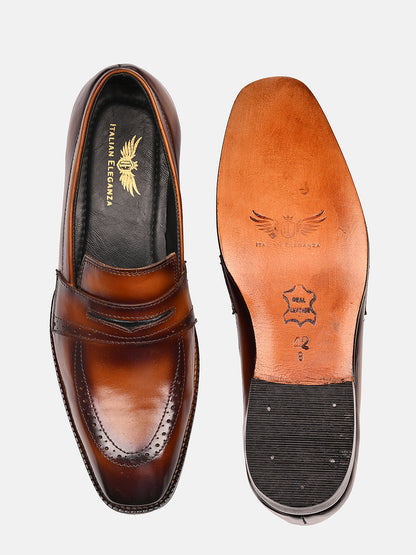 Attractive Leather Penny Loafers | Tan