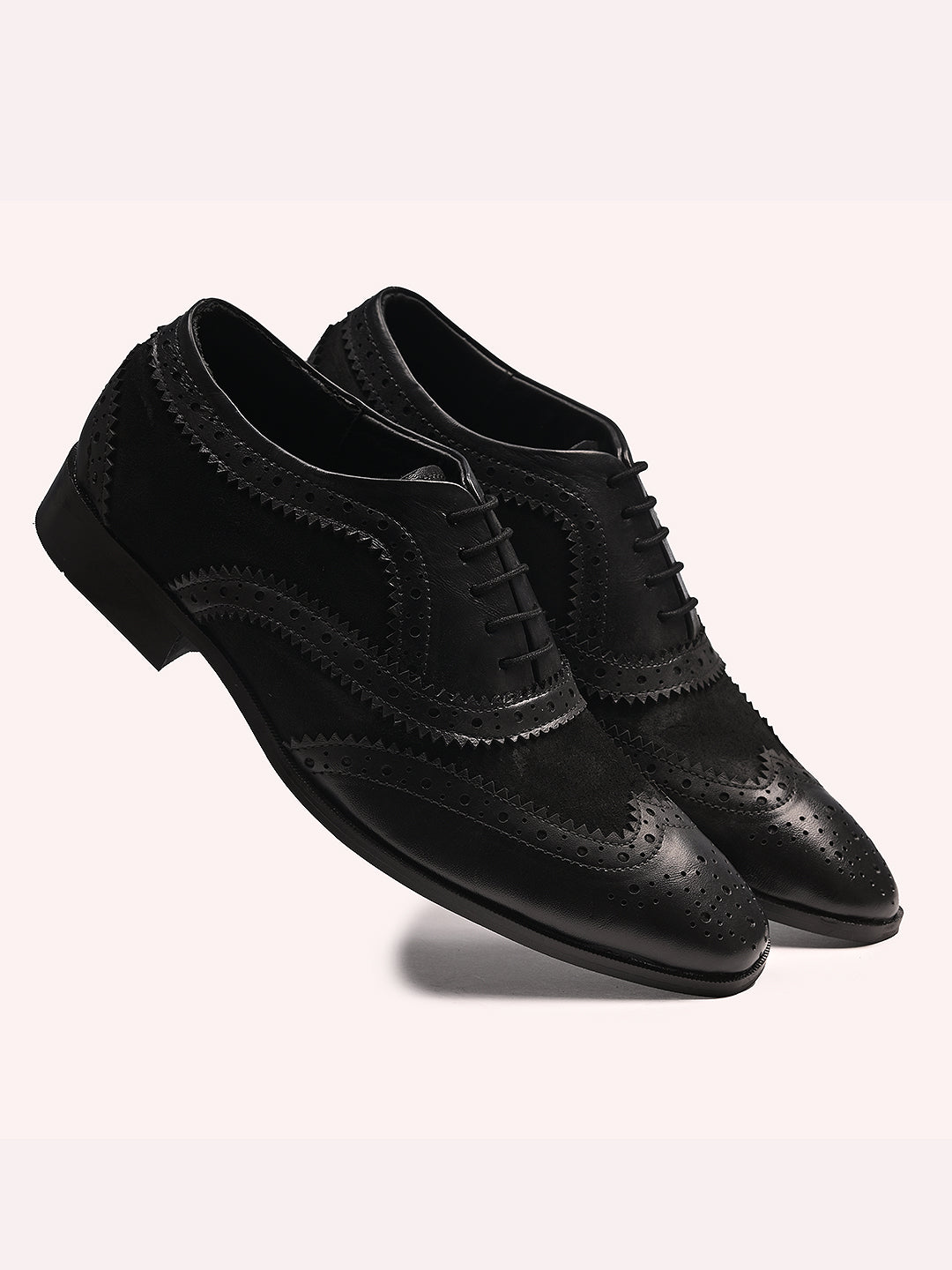 Comfortable Leather Brogues Oxford Laceup Shoes | Black