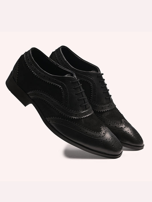 Comfortable Leather Brogues Oxford Laceup Shoes | Black