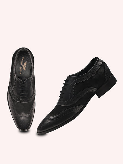 Comfortable Leather Brogues Oxford Laceup Shoes | Black