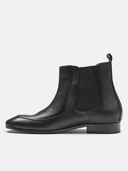 Comfortable Designer Leather Chelsea Boots Black