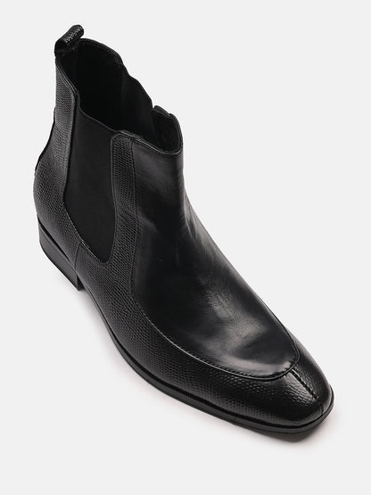 Comfortable Designer Leather Chelsea Boots Black