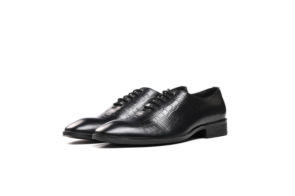 Genuine Leather Croco Wholecut Oxford  Shoes