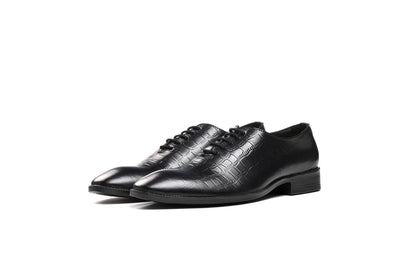 Genuine Leather Croco Wholecut Oxford  Shoes