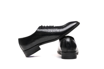 Genuine Leather Croco Wholecut Oxford  Shoes