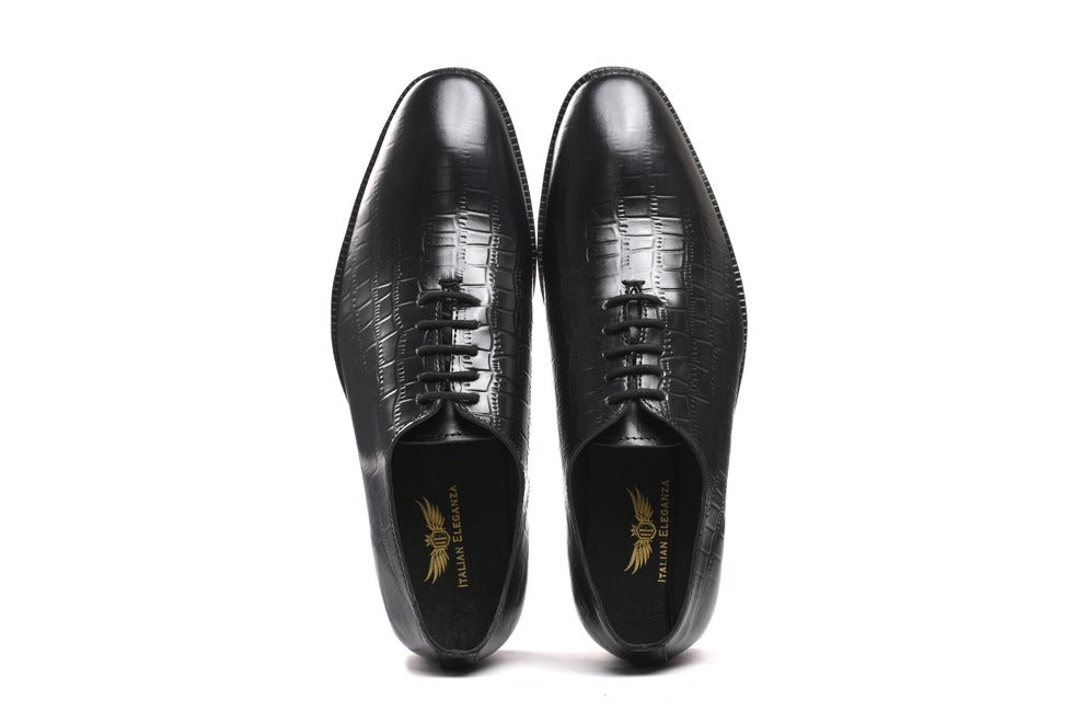 Genuine Leather Croco Wholecut Oxford  Shoes
