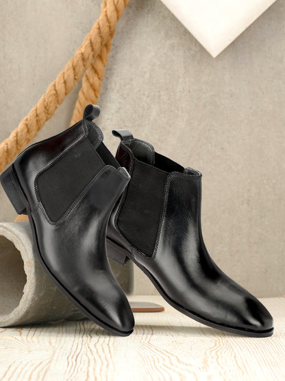 Attractive Chelsea Leather Boots | Black