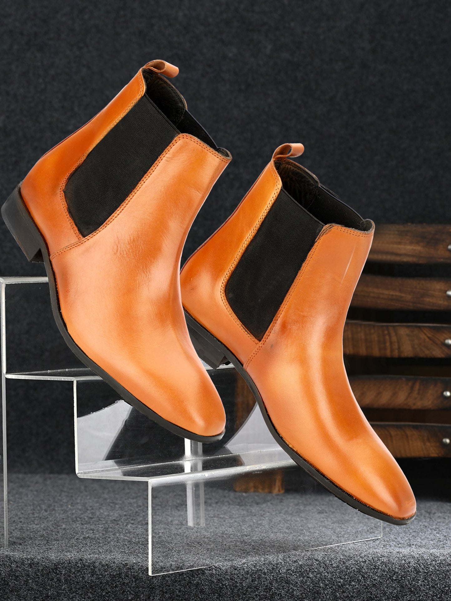 Stylish Chelsea Leather Boots | Tan