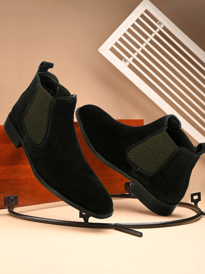 Genuine Suede Leather Chelsea Boots Grey