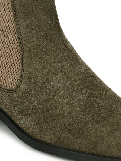 Genuine Suede Leather Chelsea Boots Tobacco