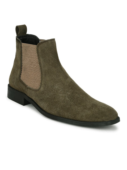 Genuine Suede Leather Chelsea Boots Grey
