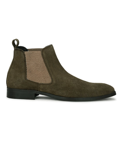 Genuine Suede Leather Chelsea Boots Tobacco