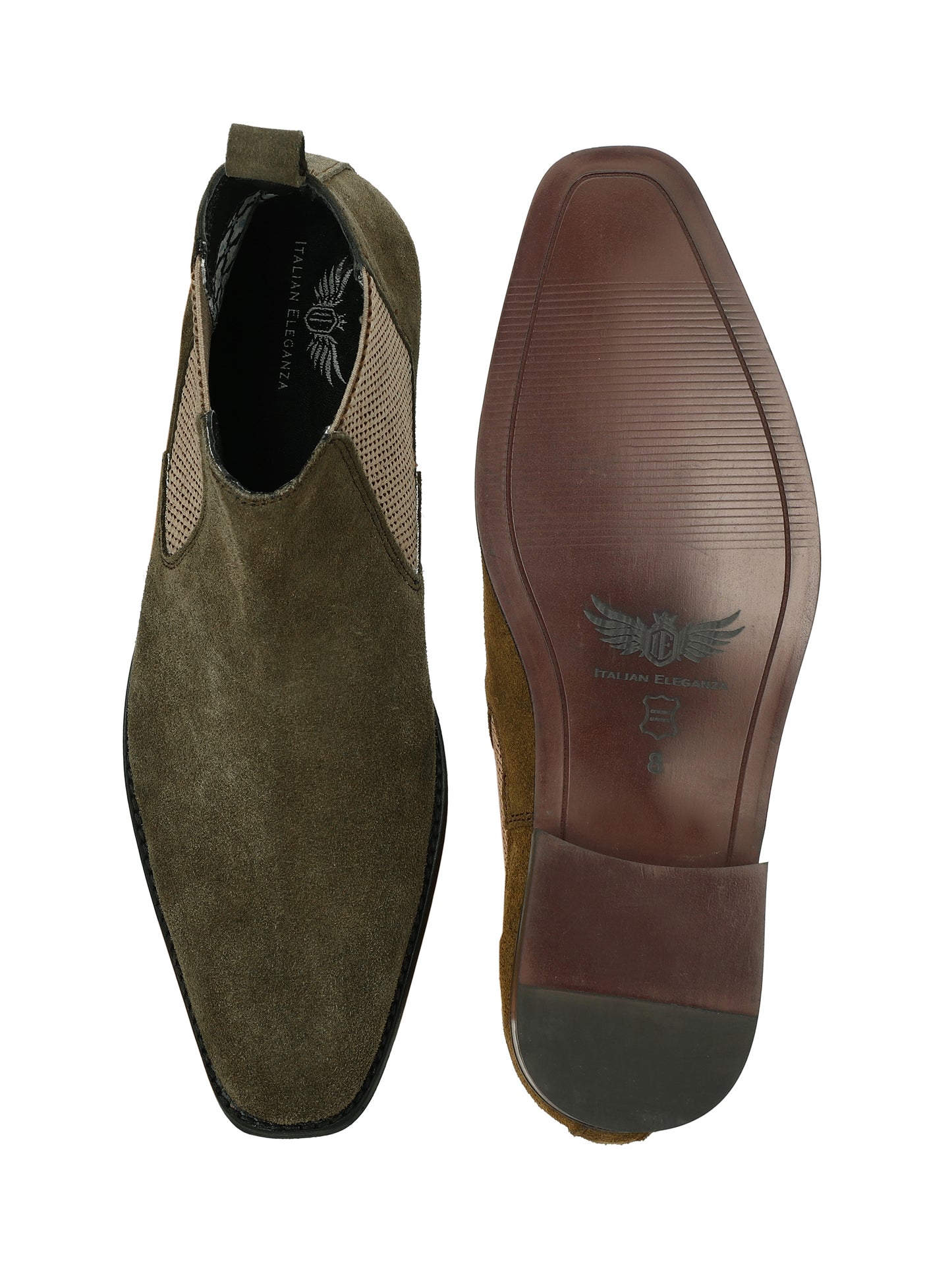 Genuine Suede Leather Chelsea Boots Grey