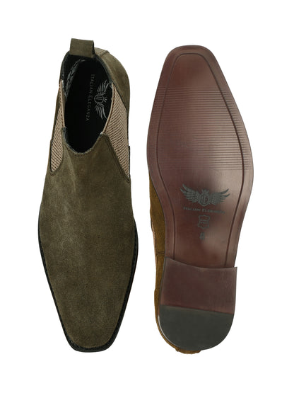 Genuine Suede Leather Chelsea Boots Tobacco