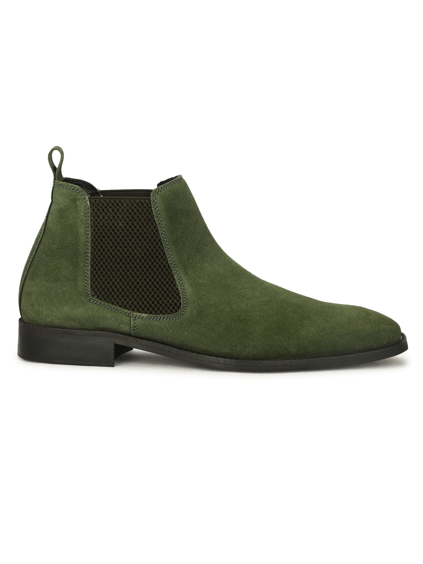 Genuine Suede Leather Chelsea Boots Green