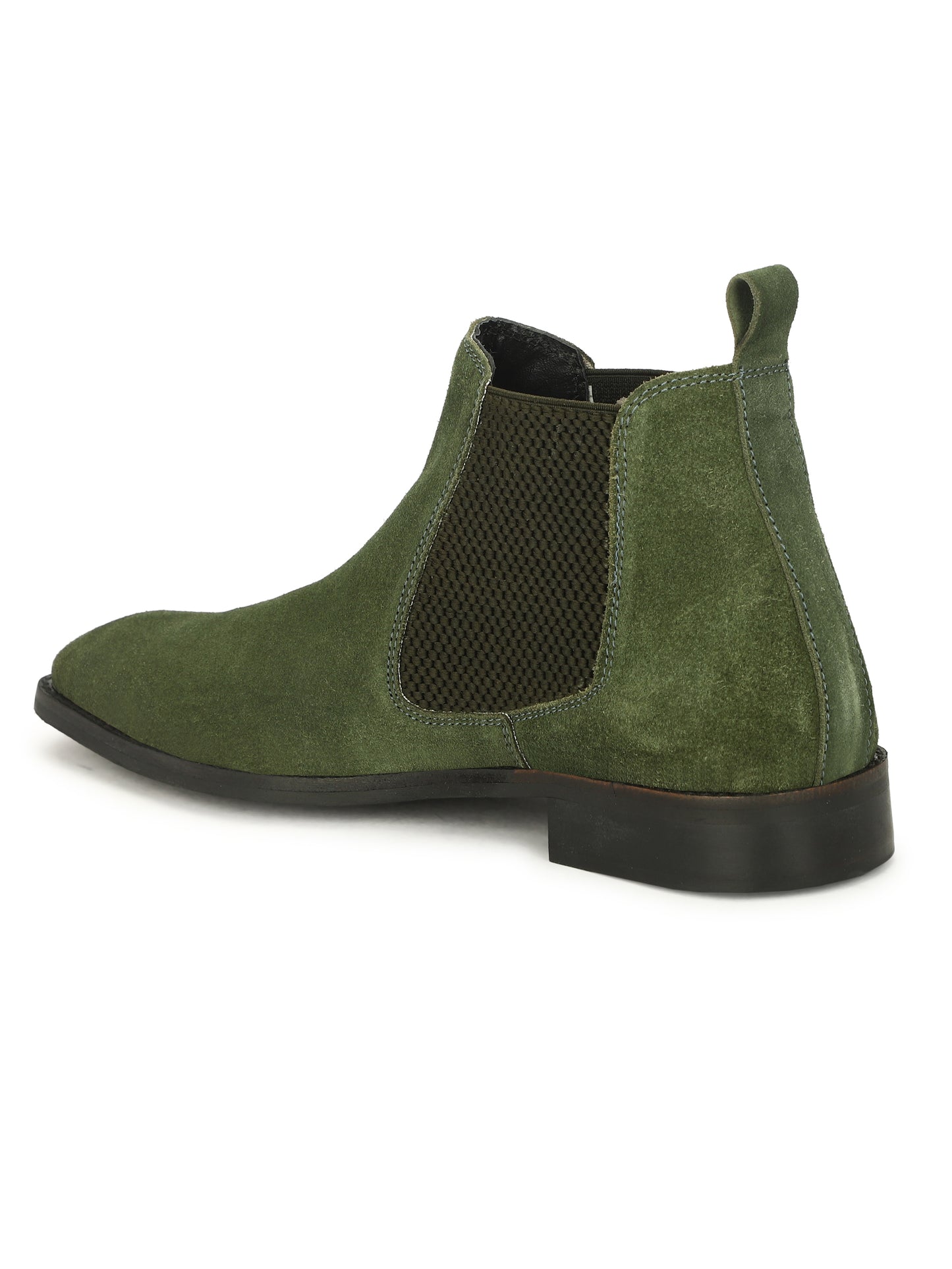 Genuine Suede Leather Chelsea Boots Green