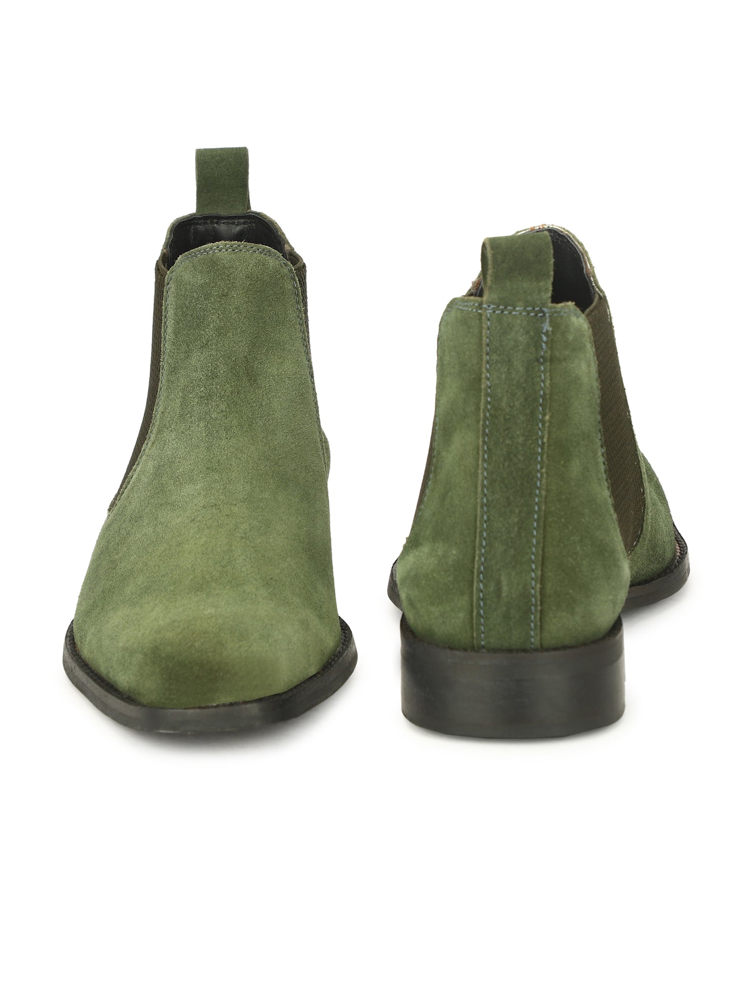 Genuine Suede Leather Chelsea Boots Green