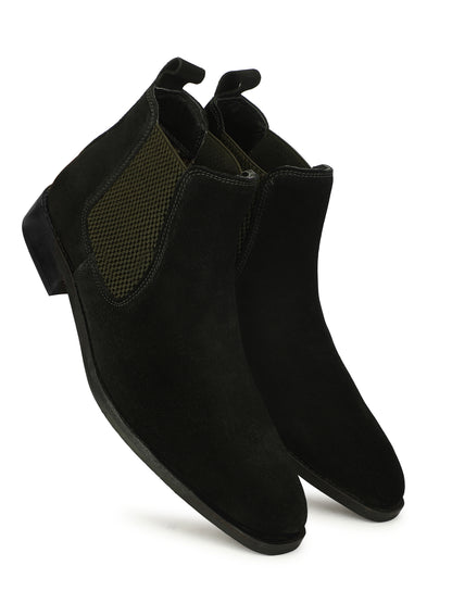 Genuine Suede Leather Chelsea Boots Grey