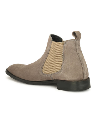 Genuine Suede Leather Chelsea Boots Grey