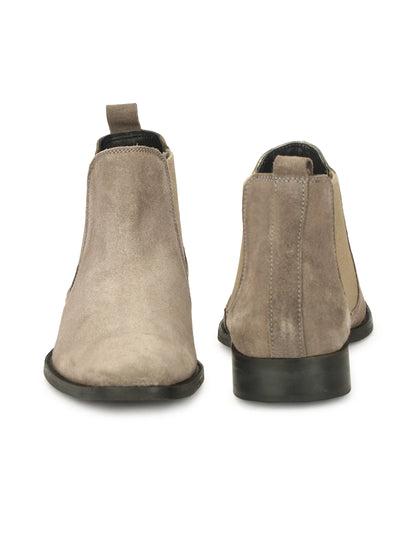 Genuine Suede Leather Chelsea Boots Grey