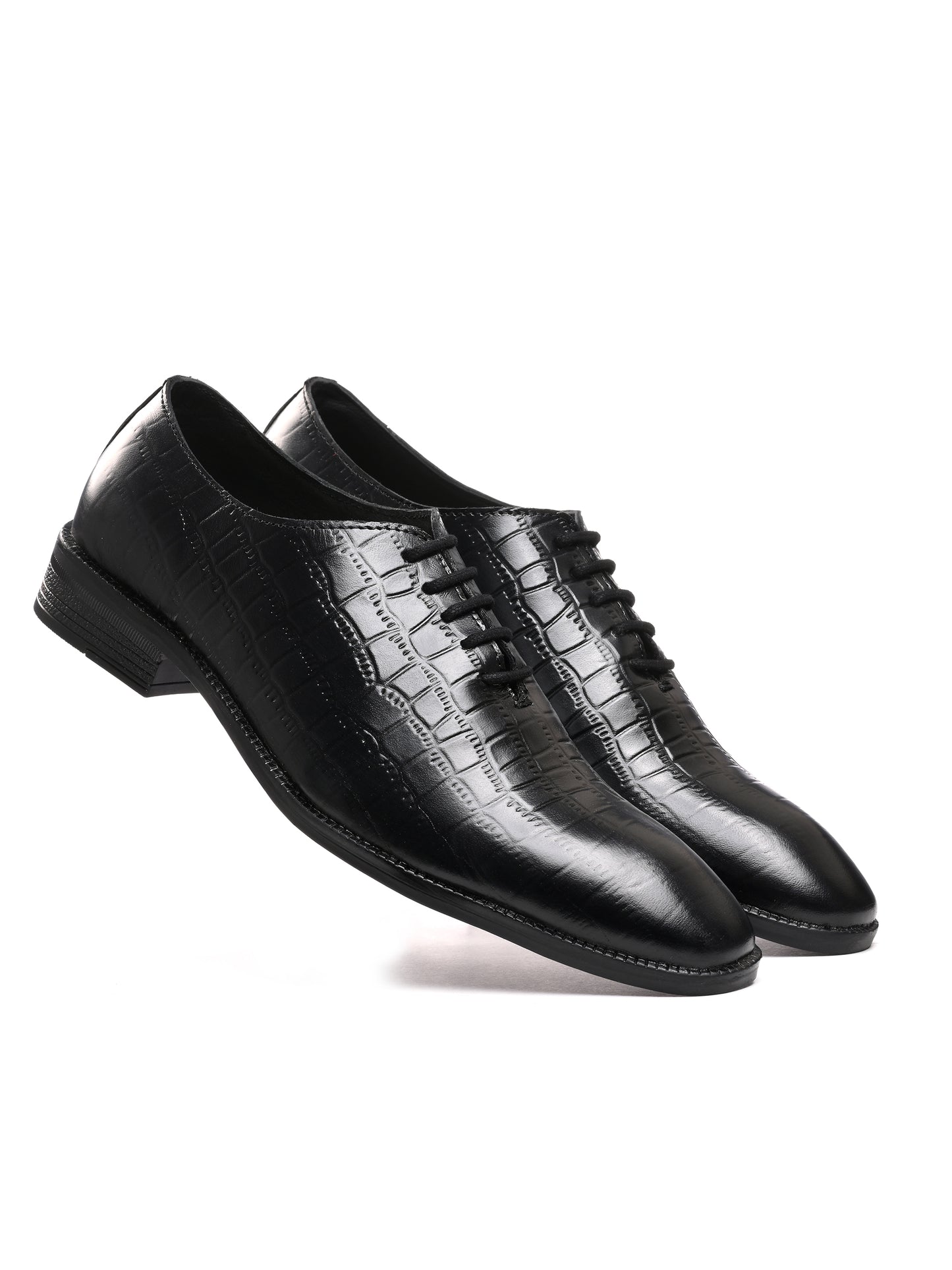 Genuine Leather Croco Wholecut Oxford  Shoes