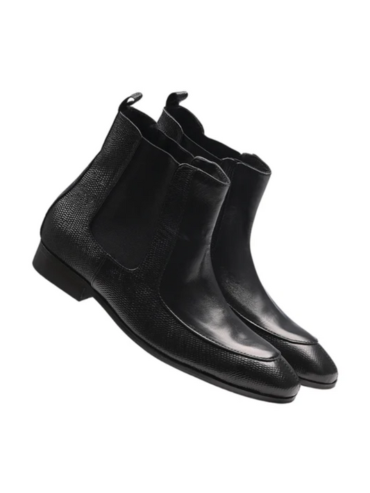 Comfortable Designer Leather Chelsea Boots Black